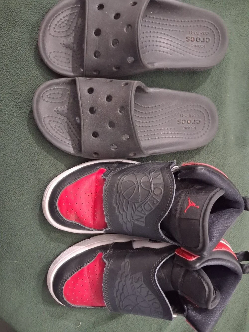 Boys Nike shoes & croc sandals